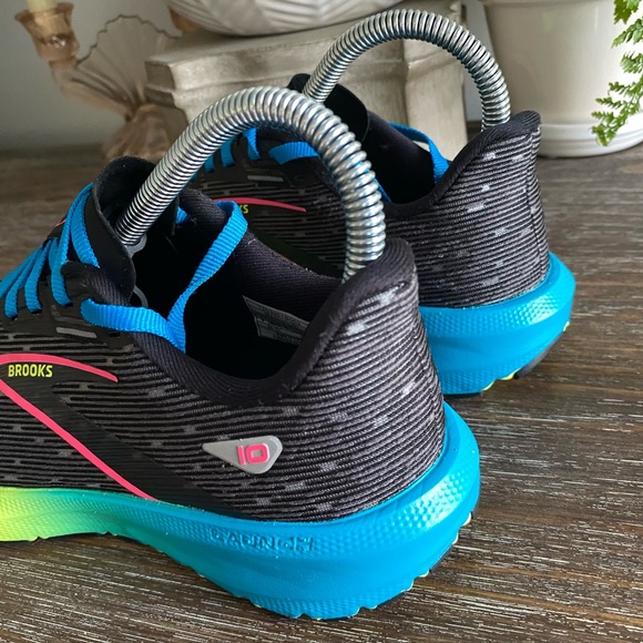 Brooks Launch 10 Speed Athletic Running Sneakers Shoes 6B Black Nightlife Blue - Picture 5 of 10